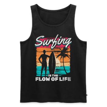 Surfing Is The Flow Of Life - Men's Premium Organic Tank Top - black - Front - AI Model Male 178 light (178cm)