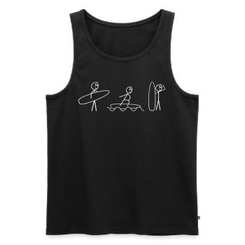 Surfing Stick Figure Surfers - Men's Premium Organic Tank Top - black - Front - AI Model Male 178 light (178cm)