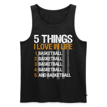 Dictons de basket-ball amusants pour les joueurs de basket-ball - Débardeur bio Premium Homme - noir - Devant - Michal (187cm)