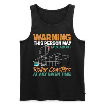 Roller Coaster Warning This Person - Men's Premium Organic Tank Top - black - Front - Michal (187cm)