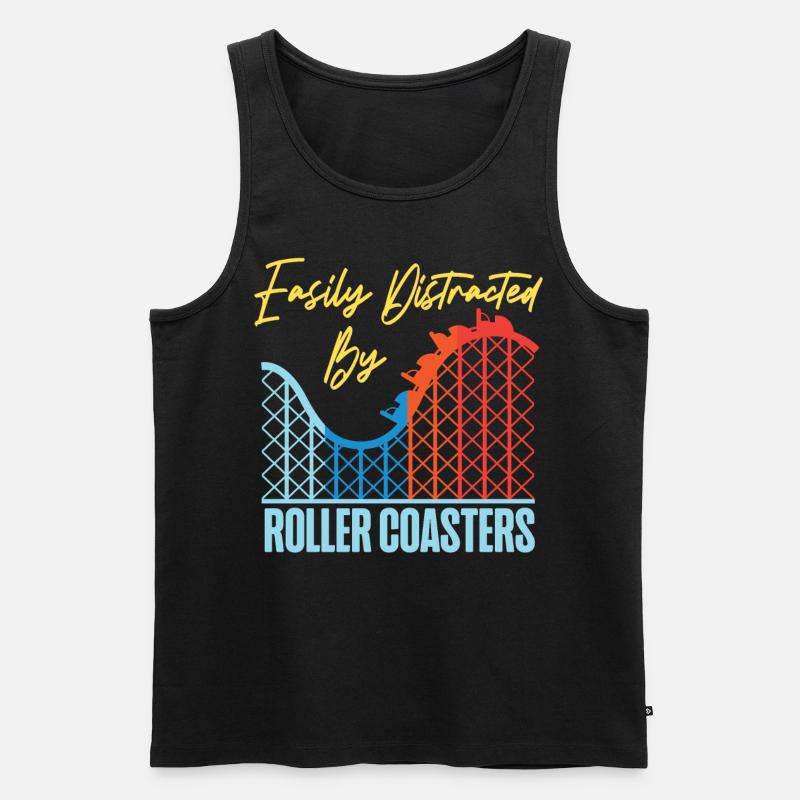 Roller Coaster Easily Distracted - Men's Premium Organic Tank Top - black