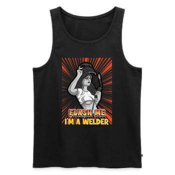 Welder Spruch Design for MetalWorkers - Men's Premium Organic Tank Top - black - Front - Michal (187cm)