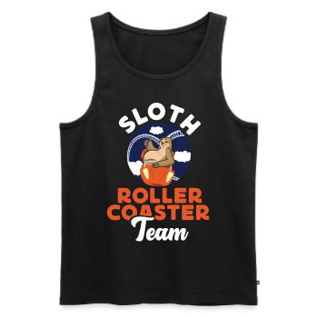 Roller Coaster Sloth Sloth Roller - Men's Premium Organic Tank Top - black - Front - Michal (187cm)