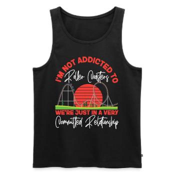 Roller Coaster I'm Not Addicted To - Männer Premium Bio Tank Top - Schwarz - Vorne - Michal (187cm)