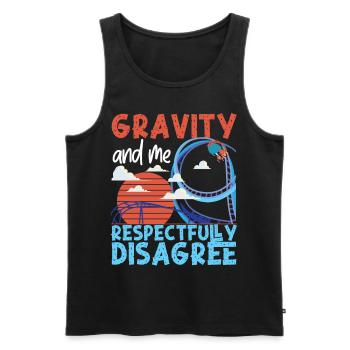 Montagnes russes Gravity et moi - Débardeur bio Premium Homme - noir - Devant - AI Model Male 178 light (178cm)