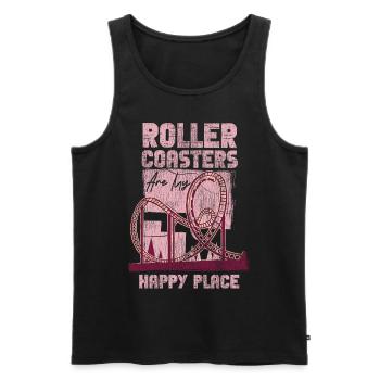 Roller Coaster Vintage Roller - Männer Premium Bio Tank Top - Schwarz - Vorne - Michal (187cm)