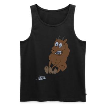 Lustiges Stier hat Angst vor Maus Landwirt Motiv - Männer Premium Bio Tank Top - Schwarz - Vorne - AI Model Male 178 light (178cm)