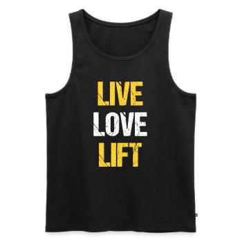 Live Love Lift Forklift Driver Forklift - Débardeur bio Premium Homme - noir - Devant - AI Model Male 178 light (178cm)