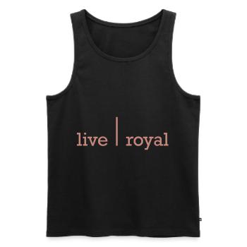 Live Royal Live | Royal FAT - Débardeur bio Premium Homme - noir - Devant - AI Model Male 178 light (178cm)