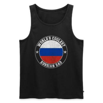 Worlds coolest russian dad - Männer Premium Bio Tank Top - Schwarz - Vorne - Michal (187cm)