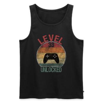 Level 33 unlocked - Männer Premium Bio Tank Top - Schwarz - Vorne - Michal (187cm)