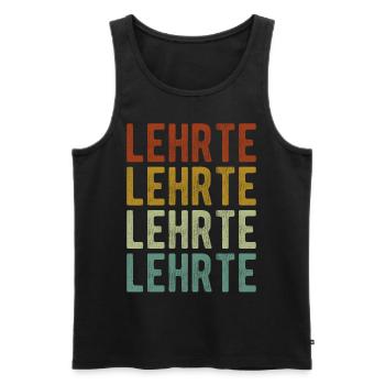 Lehrte Stadt Retro Vintage - Männer Premium Bio Tank Top - Schwarz - Vorne - Michal (187cm)