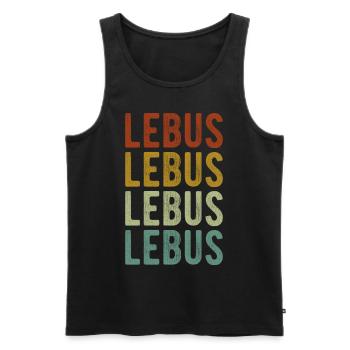 Lebus Stadt Retro Vintage - Männer Premium Bio Tank Top - Schwarz - Vorne - Michal (187cm)