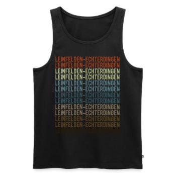 Leinfelden-Echterdingen Stadt Retro Vintage - Männer Premium Bio Tank Top - Schwarz - Vorne - Michal (187cm)
