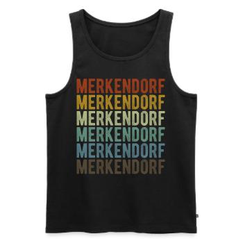 Merkendorf Stadt Retro Vintage - Männer Premium Bio Tank Top - Schwarz - Vorne - Michal (187cm)