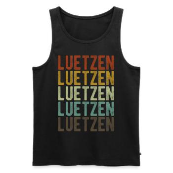 Luetzen Stadt Retro Vintage - Männer Premium Bio Tank Top - Schwarz - Vorne - Michal (187cm)