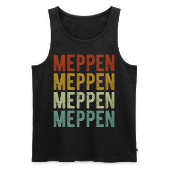 Meppen Stadt Retro Vintage - Männer Premium Bio Tank Top - Schwarz - Vorne - AI Model Male 178 light (178cm)