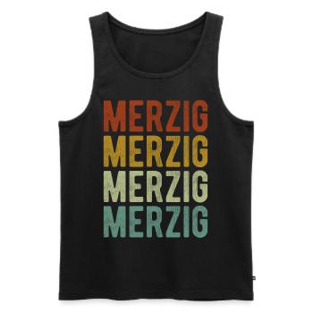 Merzig Stadt Retro Vintage - Männer Premium Bio Tank Top - Schwarz - Vorne - Michal (187cm)