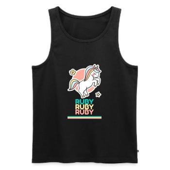 Ruby Vorname Namensgeschenk Süßes Einhorn - Männer Premium Bio Tank Top - Schwarz - Vorne - AI Model Male 178 light (178cm)