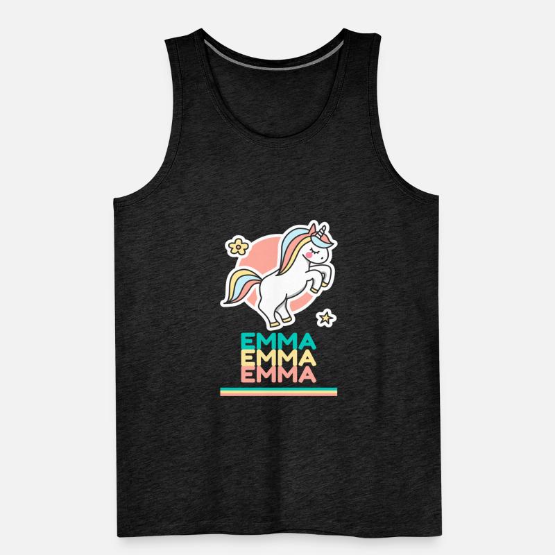 Emma Prénom Cadeau Douce Licorne Débardeur bio Premium Homme