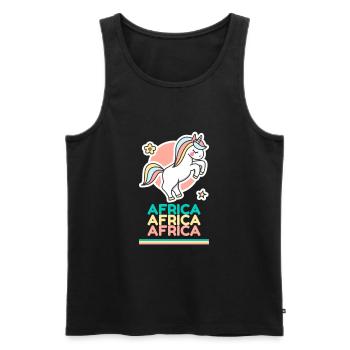 Afrique Prénom Cadeau Douce Licorne - Débardeur bio Premium Homme - noir - Devant - Michal (187cm)