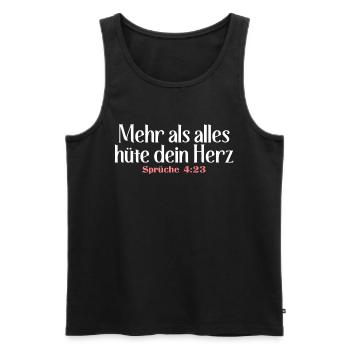 Bibel Zitat Vers Christ Christlich Bibelvers - Männer Premium Bio Tank Top - Schwarz - Vorne - Michal (187cm)