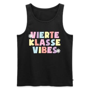 4. Klasse Vibes Schulkind 4. Klasse - Männer Premium Bio Tank Top - Schwarz - Vorne - Michal (187cm)