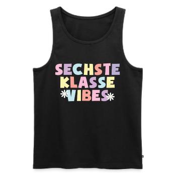 6. Klasse Vibes Schulkind 6. Klasse - Männer Premium Bio Tank Top - Schwarz - Vorne - Michal (187cm)