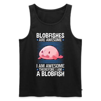 Blobfish are fantastically ugly fish memes - Men's Premium Organic Tank Top - black - Front - AI Model Male 178 light (178cm)