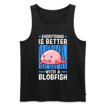 Tout est mieux avec blobfish blobfish - Débardeur bio Premium Homme - noir - Devant - AI Model Male 178 light (178cm)