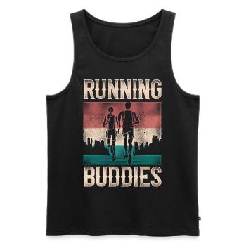 Running Runner Half Marathon - Men's Premium Organic Tank Top - black - Front - Michal (187cm)