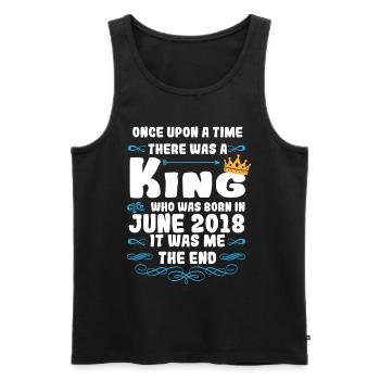 Es war einmal ein König. Juni 2018 Geburtstag - Männer Premium Bio Tank Top - Schwarz - Vorne - Michal (187cm)