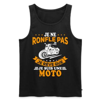 Je Ne Ronfle Pas Je Rêve Que Je Suis Une Moto - Débardeur bio Premium Homme - noir - Devant - Michal (187cm)