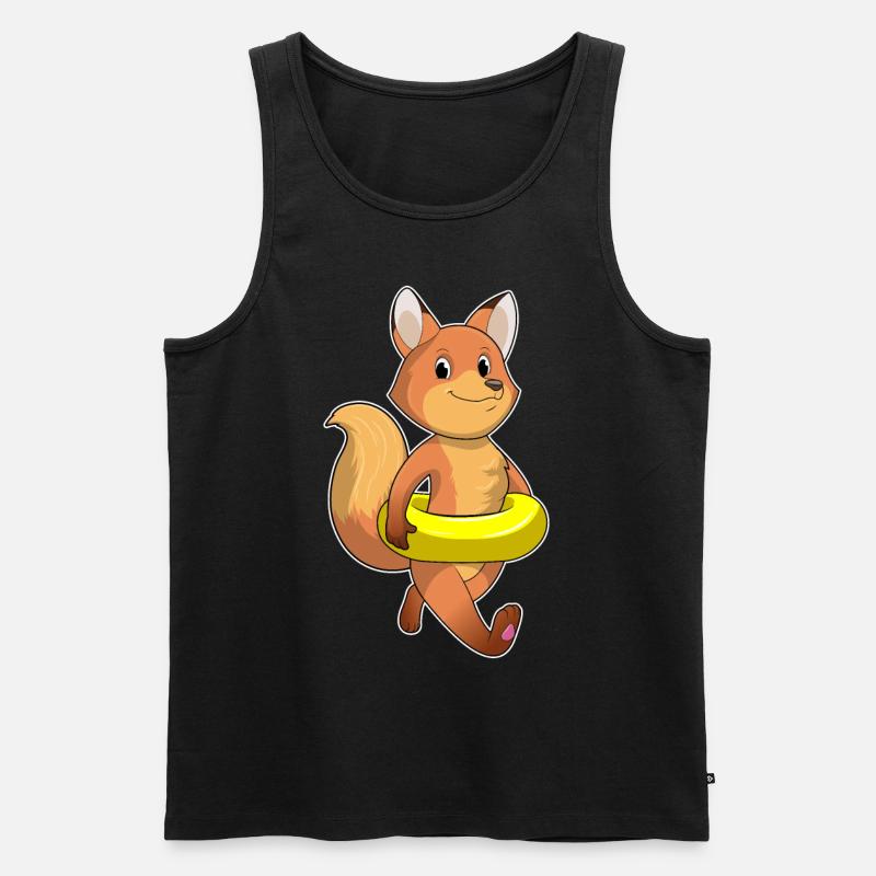 Fuchs mit Rettungsring - Männer Premium Bio Tank Top - Schwarz