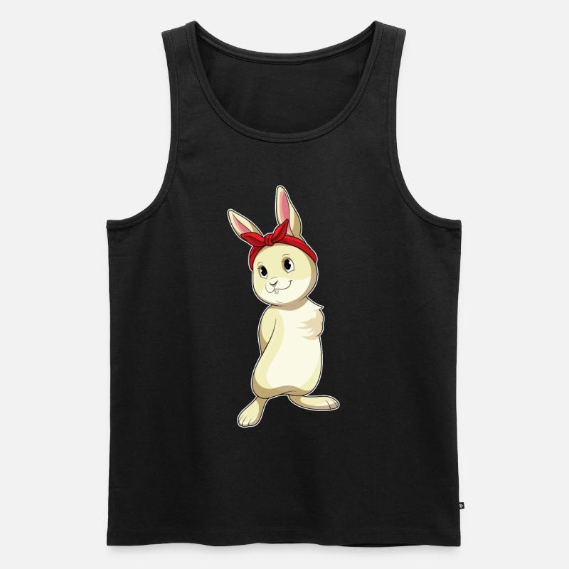 Rabbit with loop - Men's Premium Organic Tank Top - black