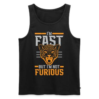 I'm fast but not angry cheetah wildlife - Men's Premium Organic Tank Top - black - Front - Michal (187cm)