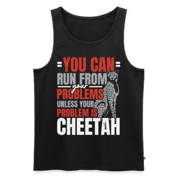 Cheetah Whisperer Gardien de la faune - Débardeur bio Premium Homme - noir - Devant - Michal (187cm)