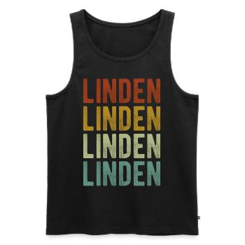 Linden City Retro Vintage - Men's Premium Organic Tank Top - black - Front - Michal (187cm)