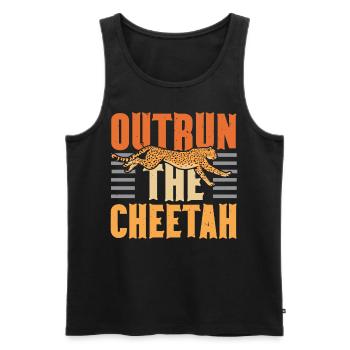 Outrun the Cheetah Wildlife Animal Zookeeper - Men's Premium Organic Tank Top - black - Front - AI Model Male 178 light (178cm)