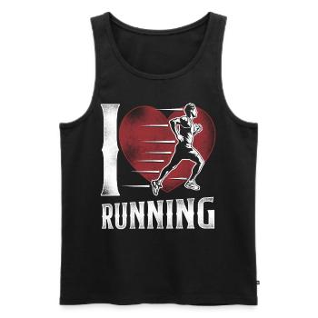 Running Runner Half Marathon Heart - Männer Premium Bio Tank Top - Schwarz - Vorne - Michal (187cm)