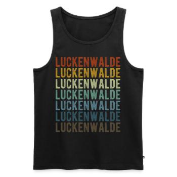 Luckenwalde Stadt Retro Vintage - Männer Premium Bio Tank Top - Schwarz - Vorne - Michal (187cm)