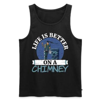 Das Leben ist besser mit einem Schornstein Job - Männer Premium Bio Tank Top - Schwarz - Vorne - AI Model Male 178 light (178cm)
