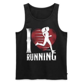 Running Runner Half Marathon Heart - Männer Premium Bio Tank Top - Schwarz - Vorne - Michal (187cm)