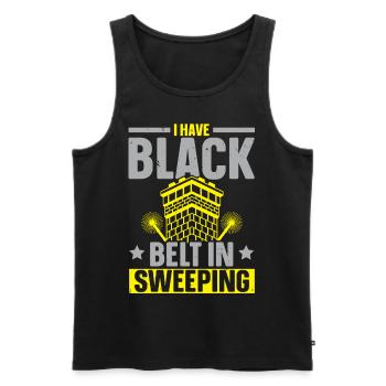 Ich habe den schwarzen Gürtel im Kehren Schornstei - Männer Premium Bio Tank Top - Schwarz - Vorne - AI Model Male 178 light (178cm)