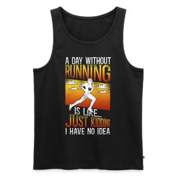 Running Runner Half Marathon - Männer Premium Bio Tank Top - Schwarz - Vorne - Michal (187cm)