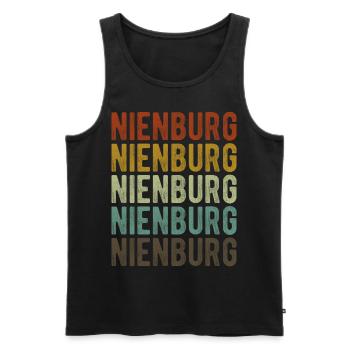 Nienburg City Rétro Vintage - Débardeur bio Premium Homme - noir - Devant - AI Model Male 178 light (178cm)