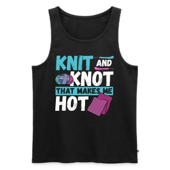 Knit and Knot that makes me Hot Knitting Crochet - Men's Premium Organic Tank Top - black - Front - AI Model Male 178 light (178cm)
