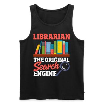 Librarian The Original Search Engine Book Lover - Men's Premium Organic Tank Top - black - Front - AI Model Male 178 light (178cm)