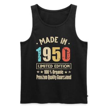 Made in 1950 Vintage Retro Limited Edition - Men's Premium Organic Tank Top - black - Front - Michal (187cm)