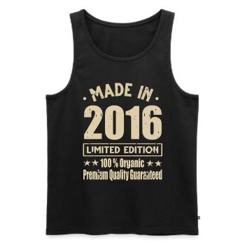 Made in 2016 Vintage Retro Limited Edition - Männer Premium Bio Tank Top - Schwarz - Vorne - AI Model Male 178 light (178cm)